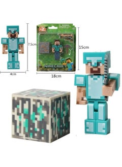 MINECRAFT TK0008-T Minecraft Games Steve Removable Figure Toy 3+ Years  - Image 2