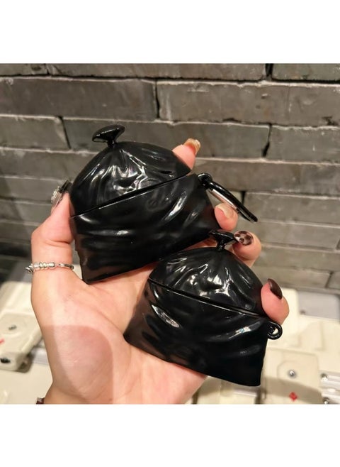 Black Garbage Bag For AirPods Pro Protective Shell 1/2 Generation Apple Bluetooth Headset AirPods3-Color:Silicone-black Garbage Bag-Applicable Models:Huawei 4