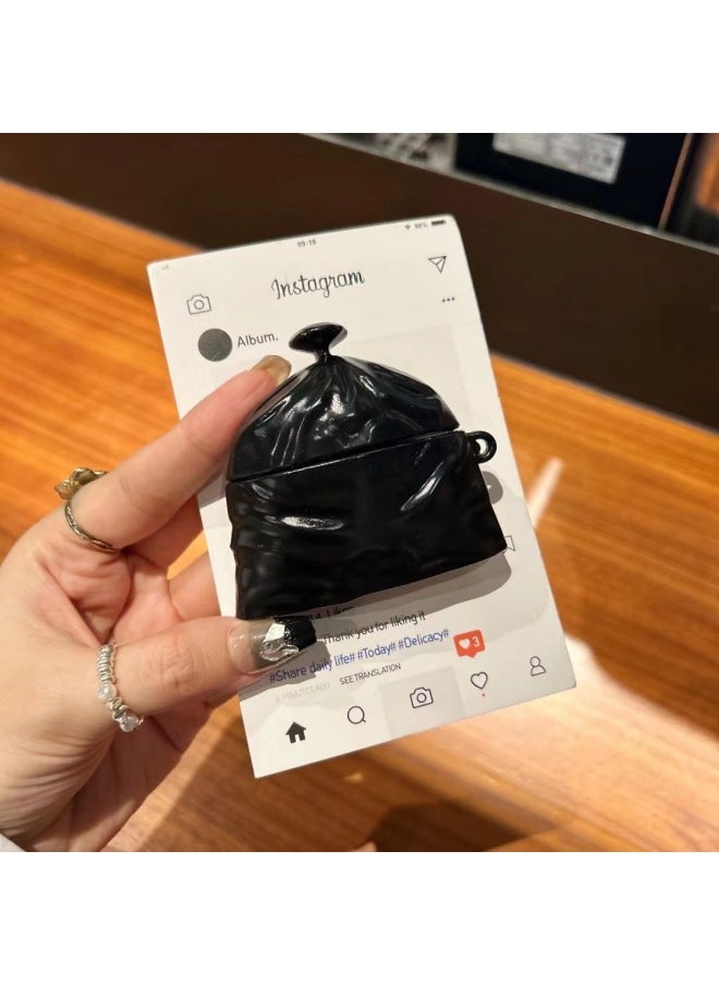 Generic - Black Garbage Bag For AirPods Pro Protective Shell 1/2 Generation Apple Bluetooth Headset AirPods3-Color:Silicone-black Garbage Bag-Applicable Models:Huawei 4 - Image 1