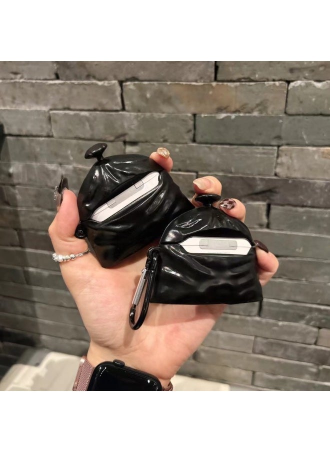 Generic - Black Garbage Bag For AirPods Pro Protective Shell 1/2 Generation Apple Bluetooth Headset AirPods3-Color:Silicone-black Garbage Bag-Applicable Models:Huawei 4 - Image 1