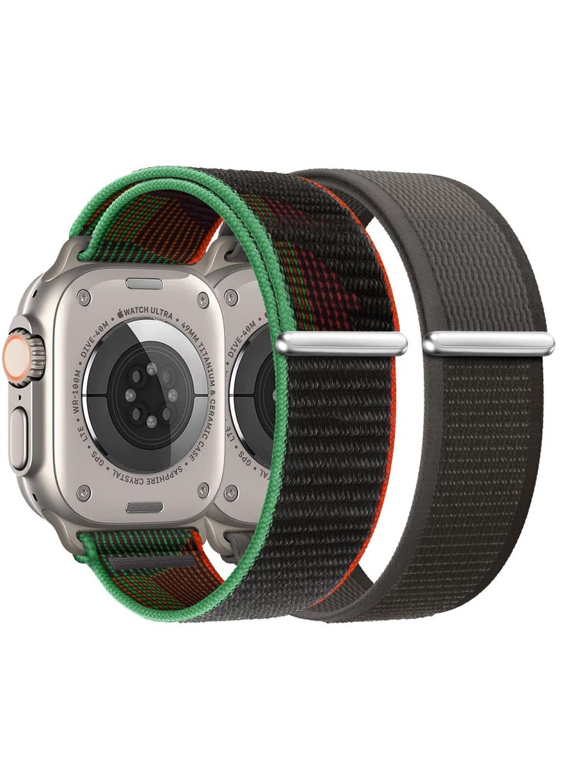 BORTONY Apple Watch Band Alpine Loop Band 38mm 40mm 41mm Pack of 2 for Men Women Nylon Woven Sport Strap Compatible with iWatch Series 8 Ultra 7 SE 6 5 4 3 2 1  - Image 1