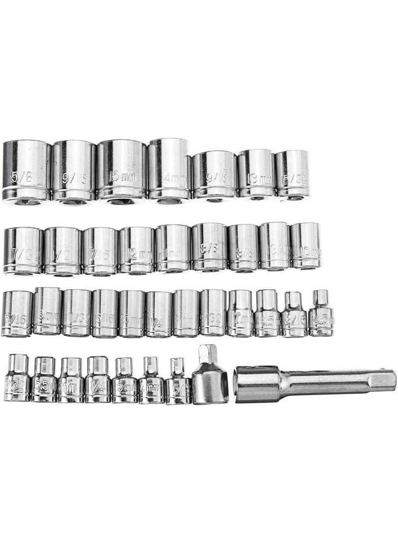 GGOOT Ratchet Wrench Socket Wrench Set Tool Set 3/8 Inch Metric Ratchet Driver Socket Wrenches Tool with Box Kit Hardware Tool Kits 1108 - Image 5