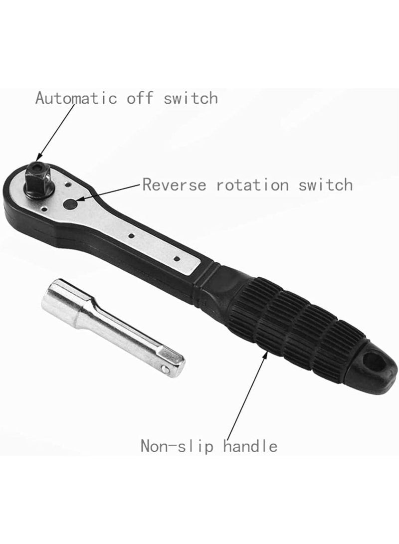 GGOOT Ratchet Wrench Socket Wrench Set Tool Set 3/8 Inch Metric Ratchet Driver Socket Wrenches Tool with Box Kit Hardware Tool Kits 1108 - Image 2