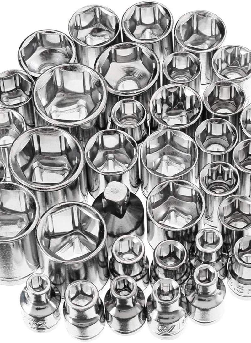 GGOOT Ratchet Wrench Socket Wrench Set Tool Set 3/8 Inch Metric Ratchet Driver Socket Wrenches Tool with Box Kit Hardware Tool Kits 1108 - Image 4
