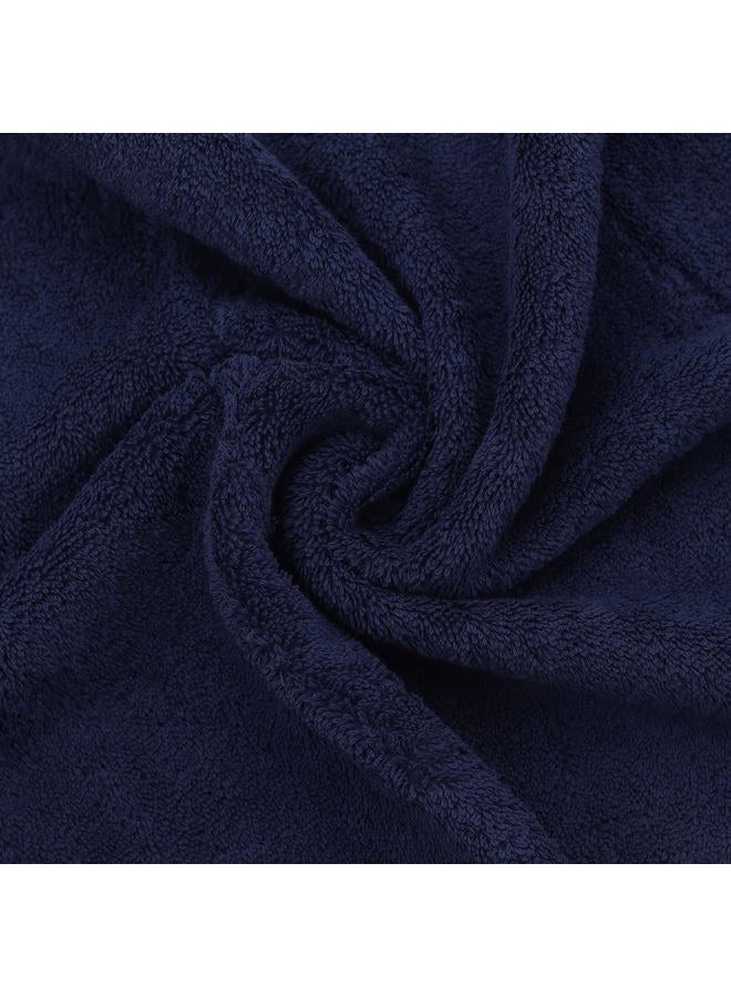 BC BARE COTTON Luxury Hotel & Spa Collection, Quick Dry 100% Turkish Cotton 700 GSM, Eco Friendly Towel, for Bathroom, Gymand Kitchen Dobby Border Soft Hand Towel Set 16 X 30, Navy Blue, Hand Towels - Set of 6 - Image 5