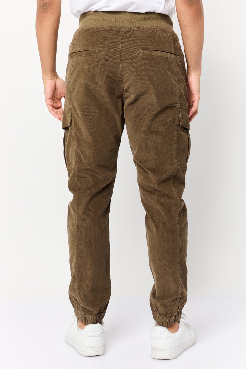Celio Men Regular Fit Textured Cargo Jogger Pants, Olive - Image 4
