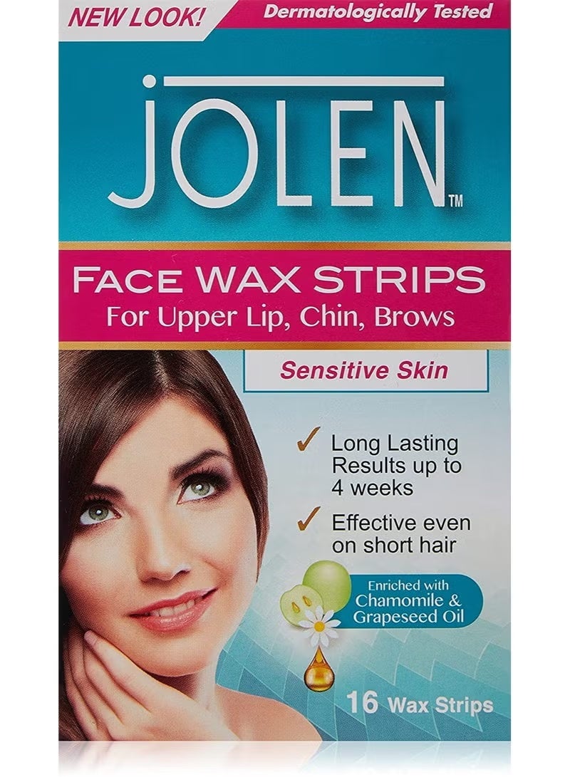 جولين Sensitive Skin Facial Strip Wax (16 Strips)