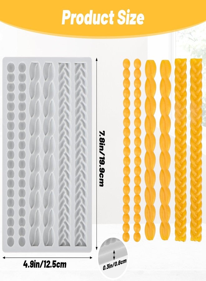 Beasea قالب حبل سيليكون من بيسيا، قالب واحد من السيليكون لتزيين عجينة الفطائر بسلسلة دانتيل لتزيين الكيك والمعجنات والفطائر وتزيين الشوكولاتة - Image 2