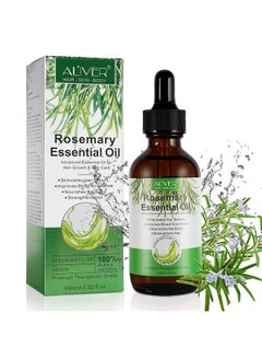 Rosemary Oil for Hair Growth, 100% Pure Organic Rosemary Oil for Eyebrow and Eyelash, Nourishes The Scalp, Improves Blood Circulation,Rid of Itchy & Dry Scalp, Hair Care Oil 60ml