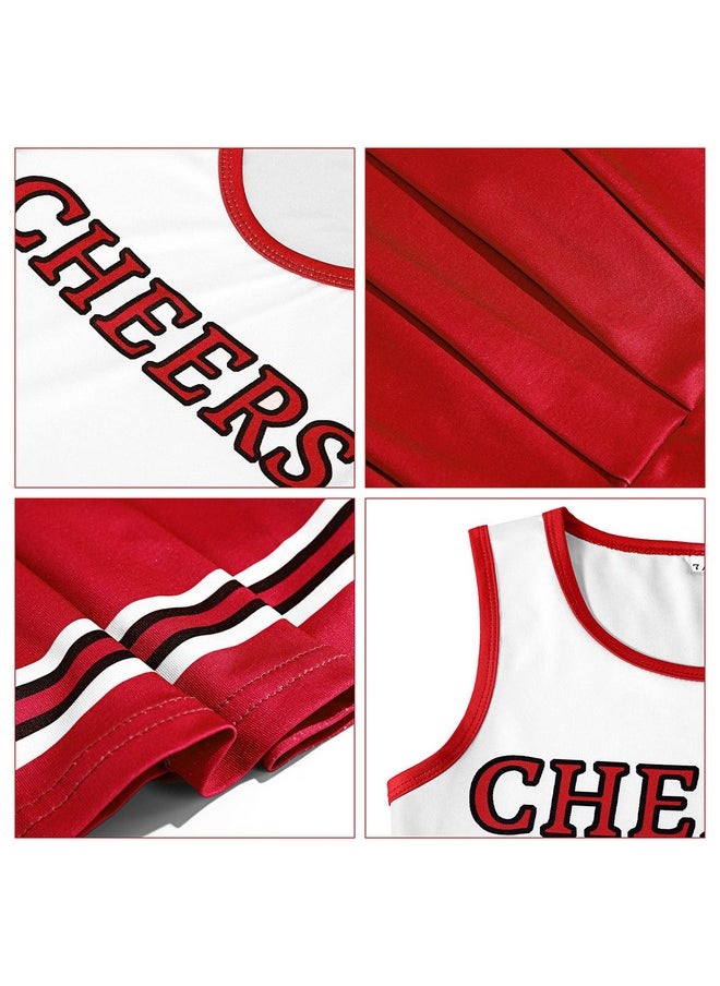 Haysandy - 4 Pcs Girls Halloween Cheerleader Costume Outfit Set Fancy Dress For Kids Halloween Birthday Party (9 To 10 Years Old) - Image 1