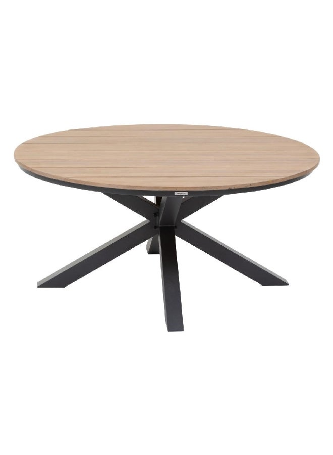 Akova Oriengo 4-Seater Epoxy Treated Round Garden Table Brown and Graphite 75.5 x 111.5 x 111.5 cm 196801A
