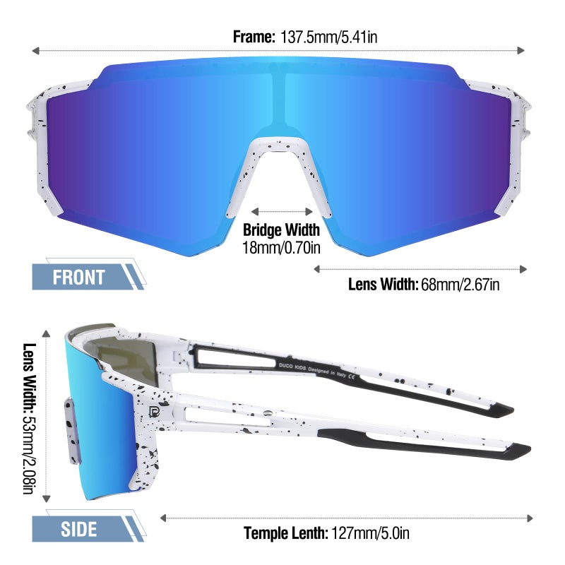 DUCO Polarized Kids Sunglasses Youth Sports Cycling Shades Lightweight Frame UV400 Child Boys Girls Baseball SunGlasses DK310 - Image 3