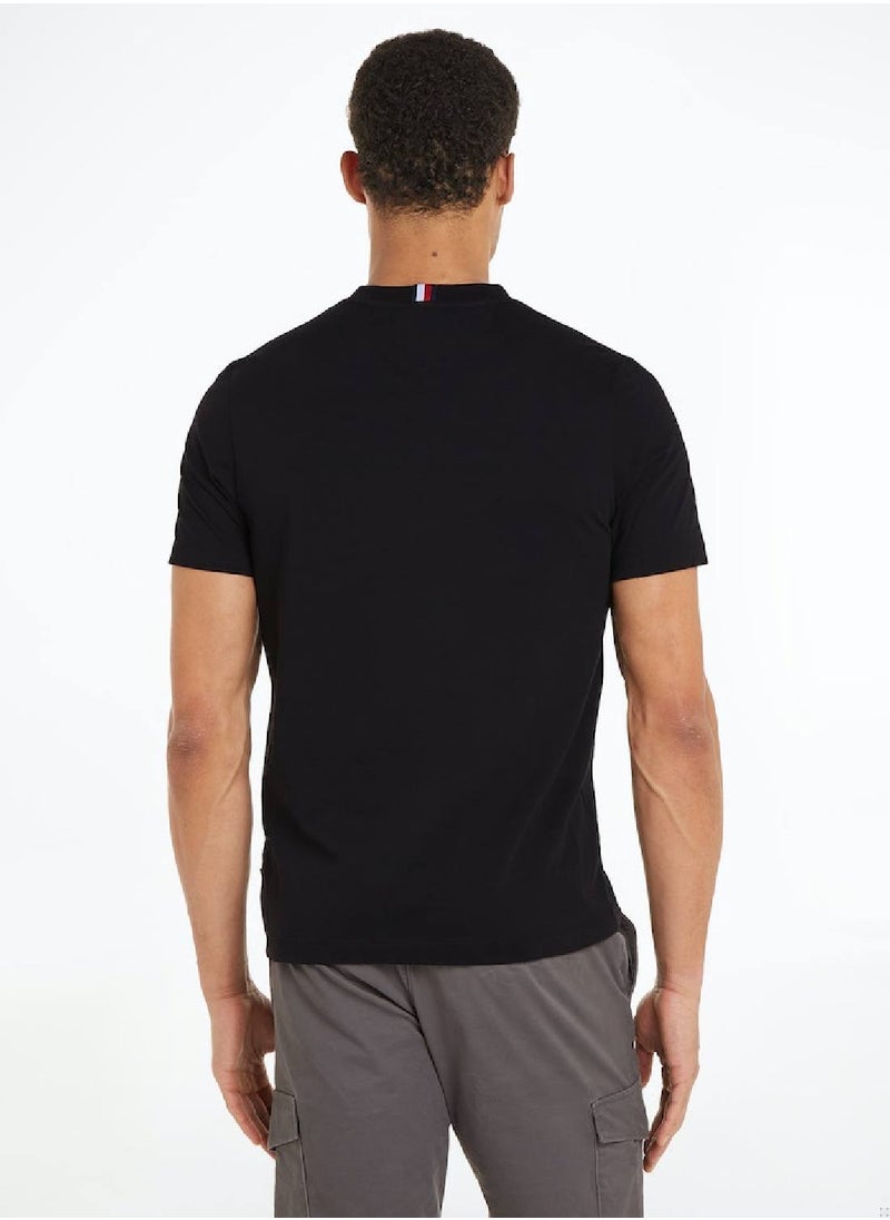 TOMMY HILFIGER - Men's Hilfiger 1985 Collection Featuring a Crew Neck T-Shirt - Cotton, Black - Image 1