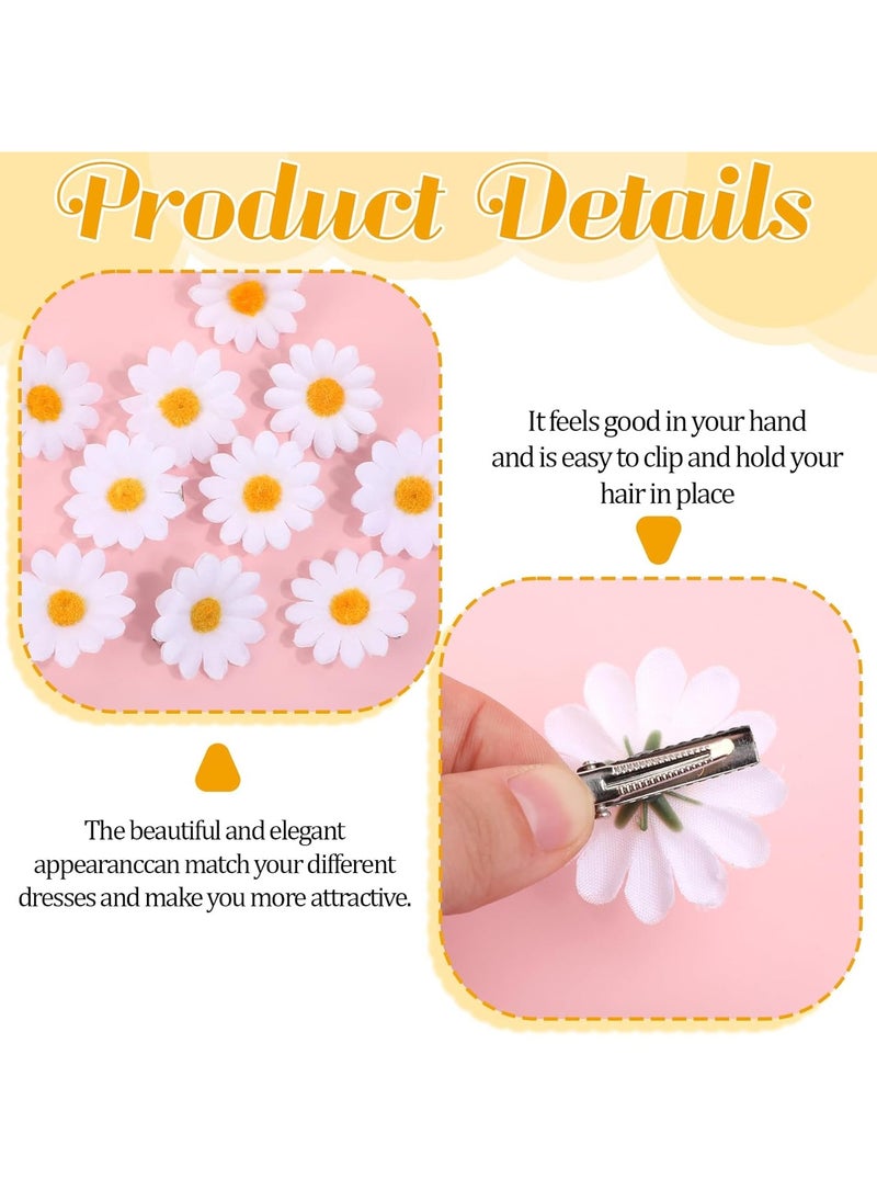 Goolsky 10pcs Delicate Daisy Hair Clips - Small Simulation Flower Hair Accessories for Women - Summer Hawaiian Style Mini Hair Clips with Vibrant Colors and Durable Design  - Image 5
