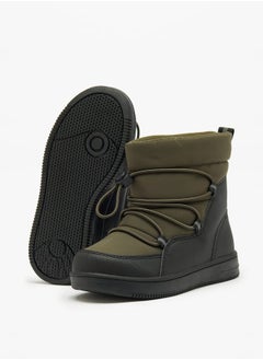 JUNIORS Boys Solid High Cut Slip-On Boots with Drawstring Detail  - Image 5