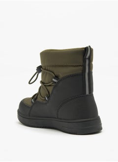 JUNIORS Boys Solid High Cut Slip-On Boots with Drawstring Detail  - Image 2