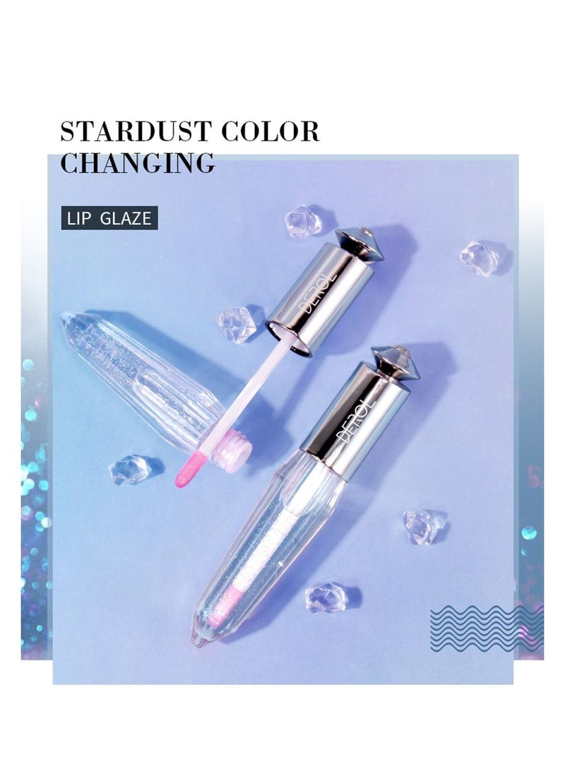 Lip Gloss Color Changing lips Oil Liquid Lipstick Long Lasting Hydrating Temperature Change With Hyaluronic Acid Light High Shine Finish For Plumper Moisturizing Non Sticky Glitter Shimmer
