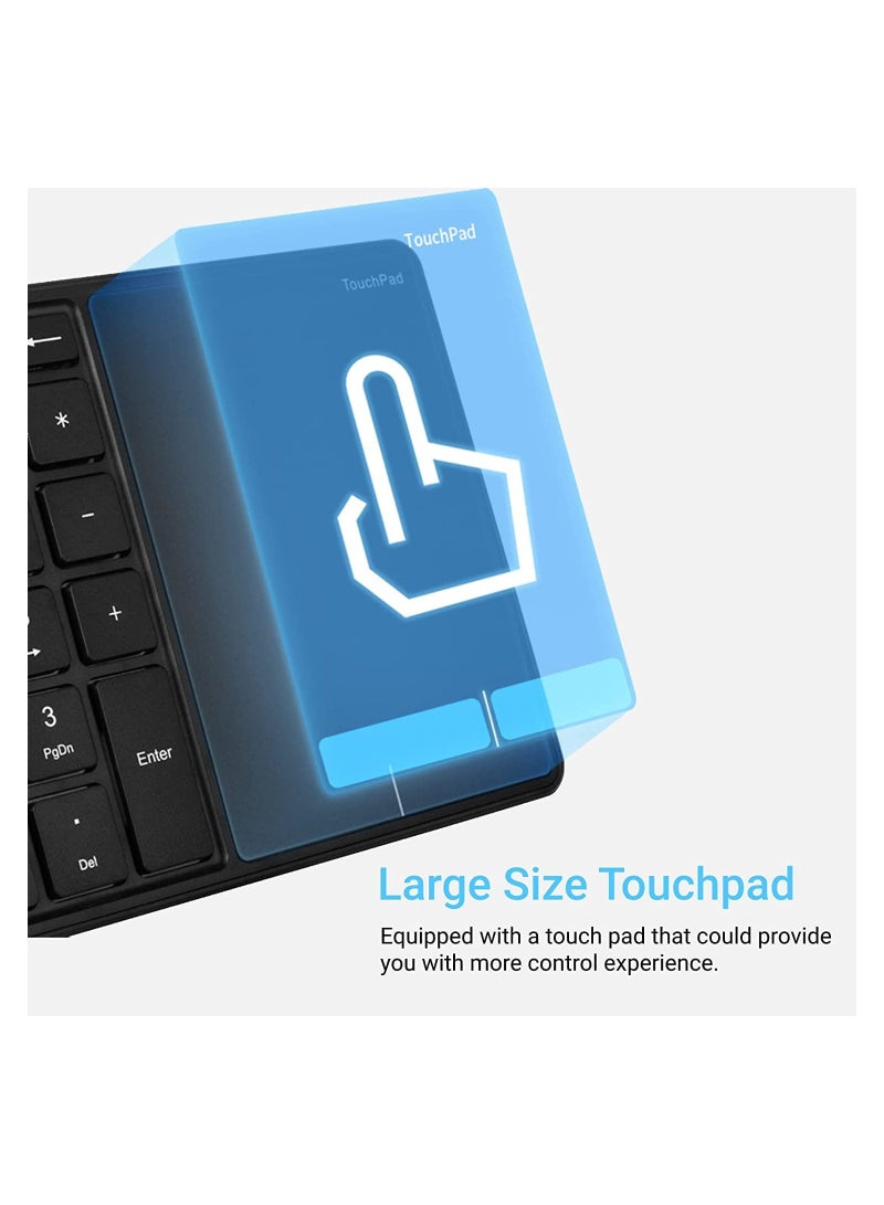 2.4G Wireless Numeric Keypad with Touchpad, 22 Keys Portable Bluetooth Number Pad, Financial Accounting USB C Rechargeable Number KeyboardBlack - Image 4