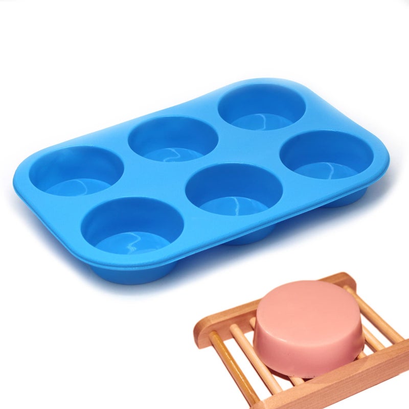 XHaibei Round Circle Soap Silicone Mold Chocolate Jelly Muffin Cupcake Baking Mould Basic Soap Making Dia 275inch3oz per Cell
