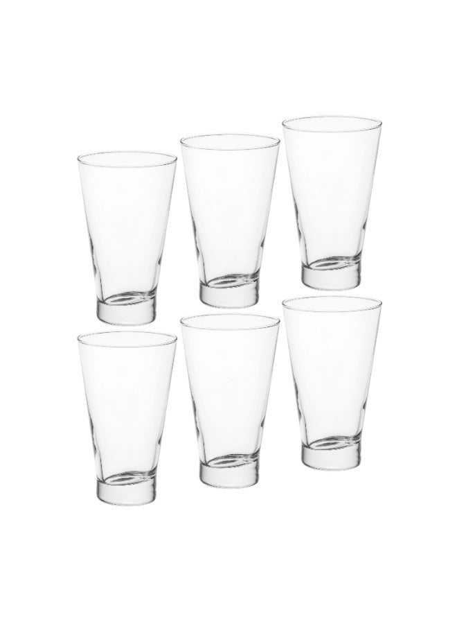 جرين أبل 🥤 طقم كاسات زجاج شفاف طويل 6 قطع – ارتفاع 14 سم – أكواب متعددة الاستخدام للعصائر والمشروبات الباردة والكوكتيلات - Image 4