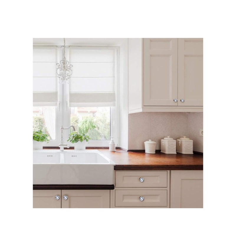 SOLARAE 10 Pack Dresser Drawer Cabinet Knobs 30 mm Diamond Shaped Crystal Glass Knobs Pulls for Kitchen Wardrobe Cupboard - Image 3