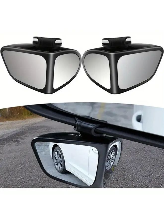 Car Blind Spot Mirror 360 Rotatable Double Sided Wide Angle Convex Rear View Mirror Variant Adjustable Triangle Shape For Car Truck SUV Enhanced Rearview Visibility Easy Installation - Image 1