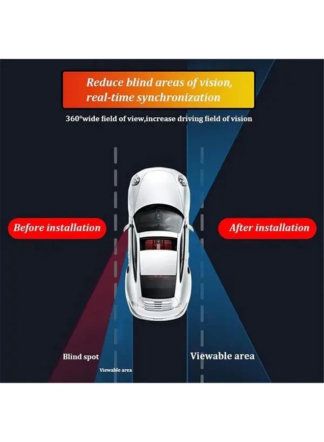Car Blind Spot Mirror 360 Rotatable Double Sided Wide Angle Convex Rear View Mirror Variant Adjustable Triangle Shape For Car Truck SUV Enhanced Rearview Visibility Easy Installation - Image 4