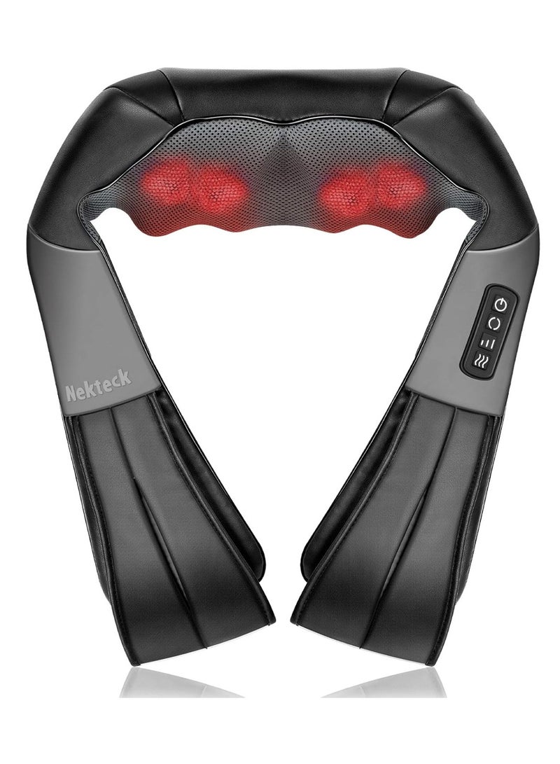 جهاز تدليك الرقبة والظهر من Nekteck – مساج شياتسو بعجن عميق مع خاصية التسخين لتخفيف آلام العضلات والكتفين