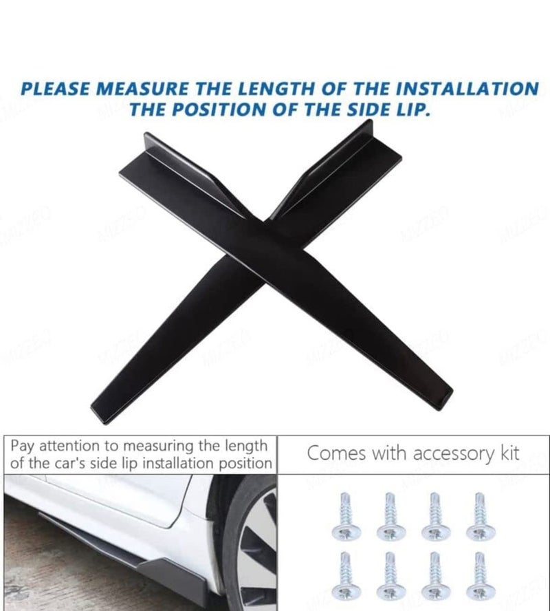 AUTO MT تعديل الجسم - مجموعة الجسم الخلفية/الأمامية 3 قطع 4 قطع فاصل ومفسدات بأنواع مختلفة من زعانف التهوية وغطاء مرآة ABS كبير وصغير 2 قطعة وأقواس العجلات ملحقات السيارة ((75 سم) فاصل جانبي.) - Image 3