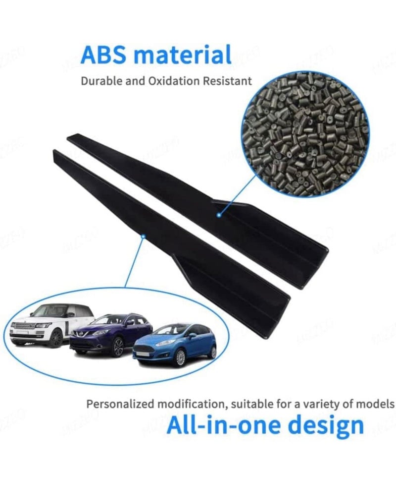 AUTO MT تعديل الجسم - مجموعة الجسم الخلفية/الأمامية 3 قطع 4 قطع فاصل ومفسدات بأنواع مختلفة من زعانف التهوية وغطاء مرآة ABS كبير وصغير 2 قطعة وأقواس العجلات ملحقات السيارة ((75 سم) فاصل جانبي.) - Image 4