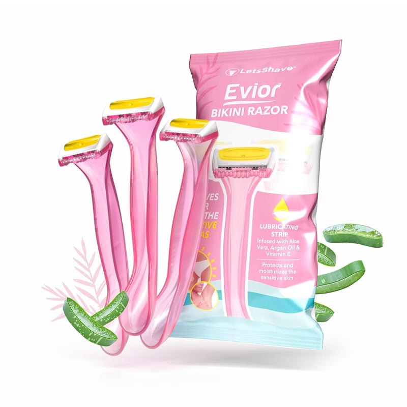 Lets Shave Evior Bikini Line Trimming Razor for Women, Pack of 3 | Skin-Safe Blades | Sensitive Area Trimmer | Reusable, Irritation Free & Precise Hair Trimming for Bikini Area - Image 1