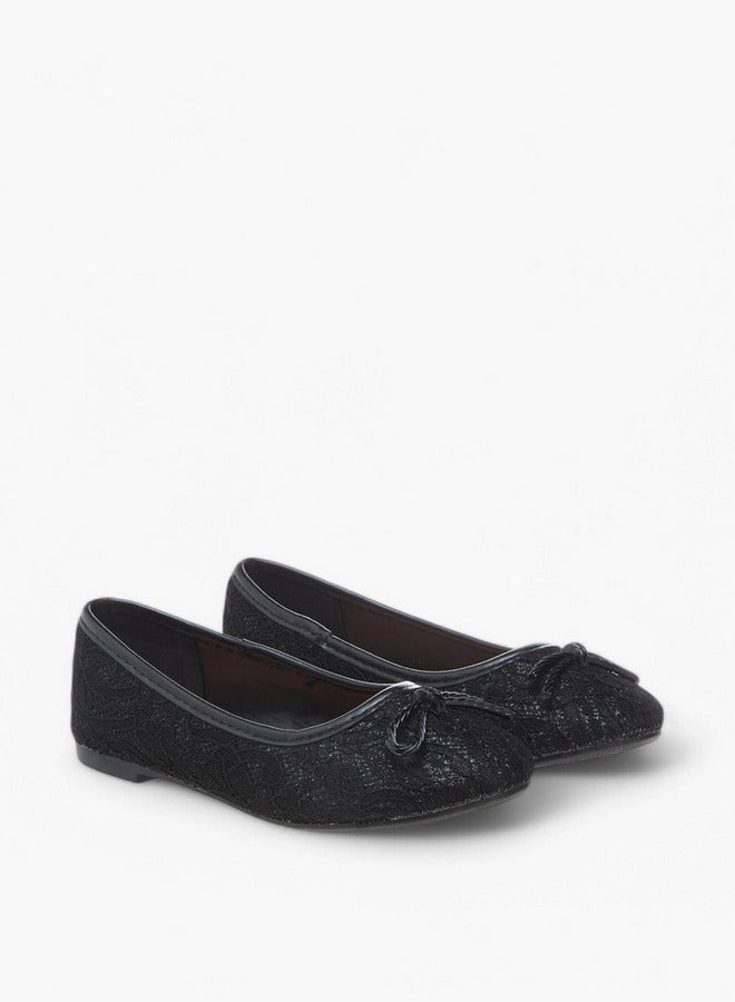 Flora Bella By Shoexpress Bow Accent Slip-On Ballerina Shoes  - Image 1