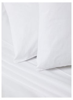 White Rose 6 PCS White Double Bedsheet Set Cotton Blended 142 TC Premium Quality Everyday Use Breathable And Soft Platinum 2 Double Flat Sheet 229 x 254 cm, 4 Pillow Cases 51 x 76 cm Printed Design  - Image 3