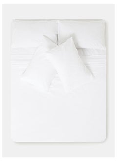 White Rose 6 PCS White Double Bedsheet Set Cotton Blended 142 TC Premium Quality Everyday Use Breathable And Soft Platinum 2 Double Flat Sheet 229 x 254 cm, 4 Pillow Cases 51 x 76 cm Printed Design  - Image 1