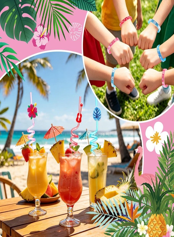 Vanblue 72 Pcs Cartoon Hawaiian Party Favors Set Gift Pink and Blue Tropical Birthday Decorations for Kids Pool Beach,Classroom Rewards Prizes, Goodie Bag Pinata Stuffer - Image 4