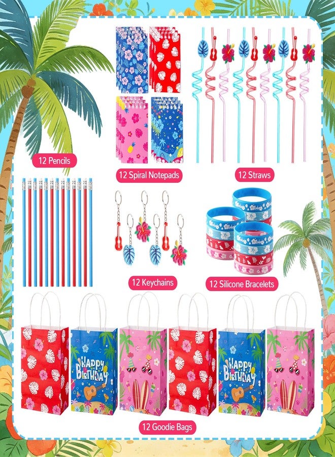 Vanblue 72 Pcs Cartoon Hawaiian Party Favors Set Gift Pink and Blue Tropical Birthday Decorations for Kids Pool Beach,Classroom Rewards Prizes, Goodie Bag Pinata Stuffer - Image 3