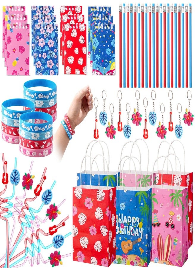Vanblue 72 Pcs Cartoon Hawaiian Party Favors Set Gift Pink and Blue Tropical Birthday Decorations for Kids Pool Beach,Classroom Rewards Prizes, Goodie Bag Pinata Stuffer - Image 1