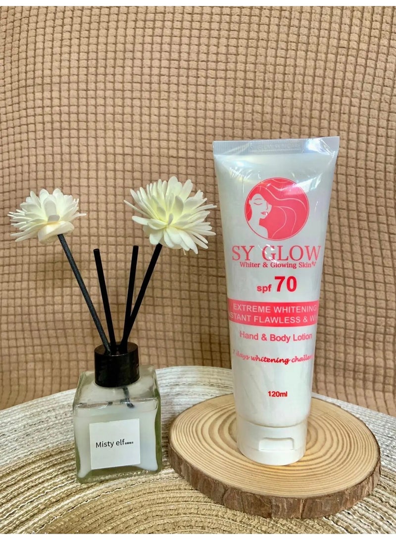 SY Glow SPF70 Whitening Lotion – Advanced Hand and Body Care Formula Supporting Skin Hydration, Smooth Texture, Radiant Finish, and Comfortable Daily Wear Experience - Image 1