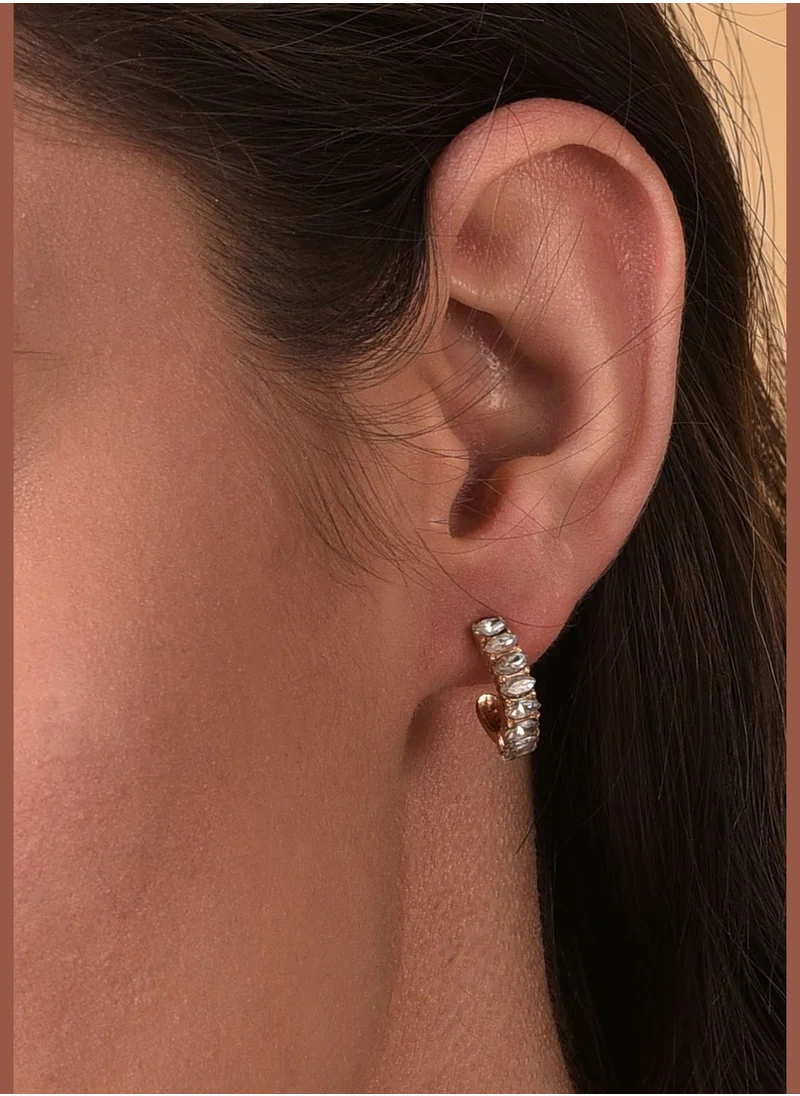 SOHI Pack of 24 Gold Plated Designer Stone Pearl Stud