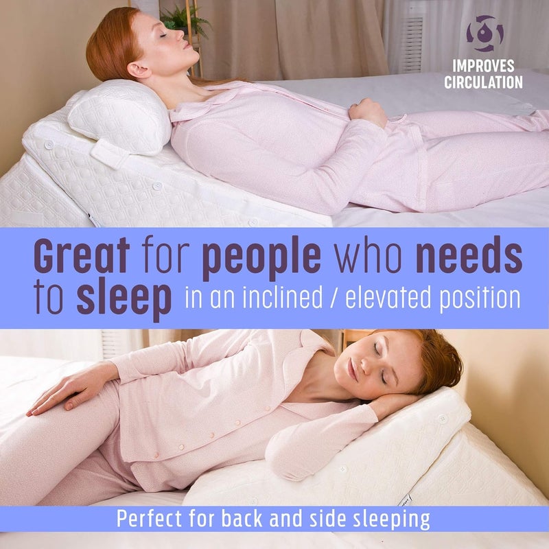 Flexicomfort Bed Wedge Pillow for Sleeping Adjustable Post Surgery Pillow 7 in 1 100 Memory Foam Head Support Cushion Incline Leg Elevation Pregnancy Snoring Washable Cover Large 24 Inch - Image 4