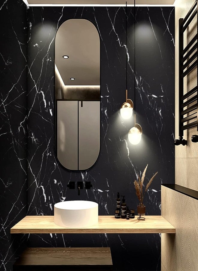 practicalWs 17.71" x 78.7" Marble Contact Paper Black/White Peel and Stick Wallpaper Thicken Self Adhesive Black Wallpaper for Countertops Cabinets Decorative Easy to Remove Upgrade - Image 4
