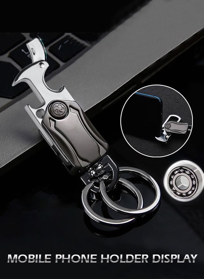 GROIC Heavy Duty Keychain Opener with 2 Keyrings Car Keychains,Bottle Opener, Fingertip Gyroscope,Auto Parts  - Image 3