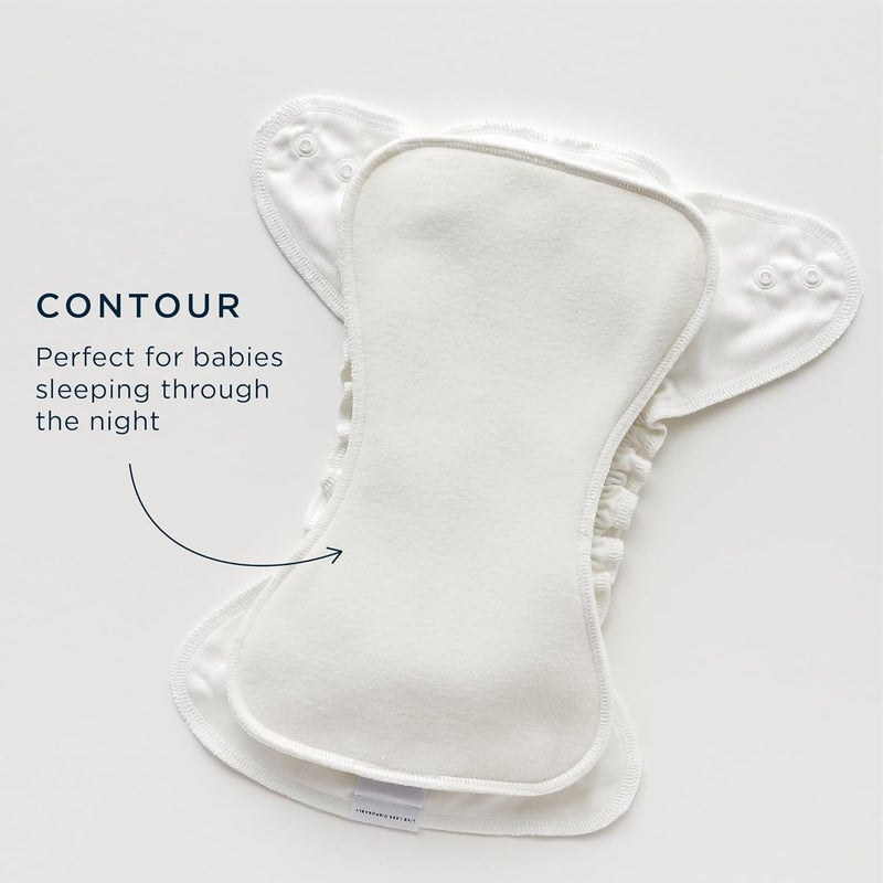 Esembly Ultra Absorbent Overnight Hemp Cloth Diaper Booster Inserts with Stay-Dry Fleece – Reusable Nighttime Doublers for Heavy Wetters – Size 1, 3 Sets (3 Contours and 3 Boosters) - Image 4