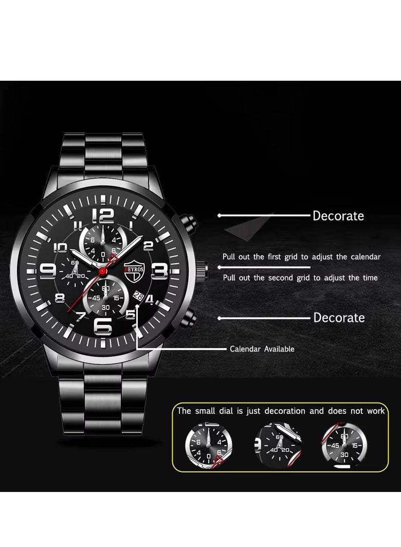 ديروس ساعة يد كوارتز للرجال، إطار ذات مقياس رقمي طابع أنيق وعملي في التصميم - Image 2