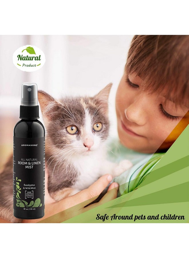 Aromasong Aromasong Eucalyptus & Wild Mint Linen and Room Spray, Natural Aromatic Mist, Relax Your Body & Mind, Perfect as a Bathroom Spray Air Freshener Pillow Mist  - Image 2