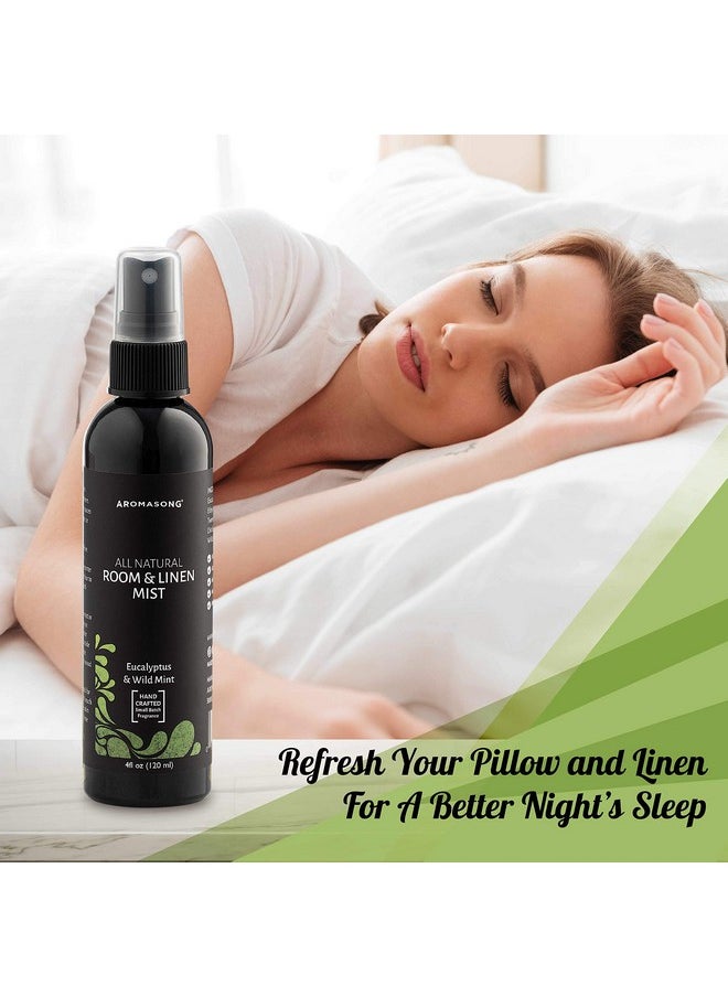 Aromasong Aromasong Eucalyptus & Wild Mint Linen and Room Spray, Natural Aromatic Mist, Relax Your Body & Mind, Perfect as a Bathroom Spray Air Freshener Pillow Mist  - Image 3