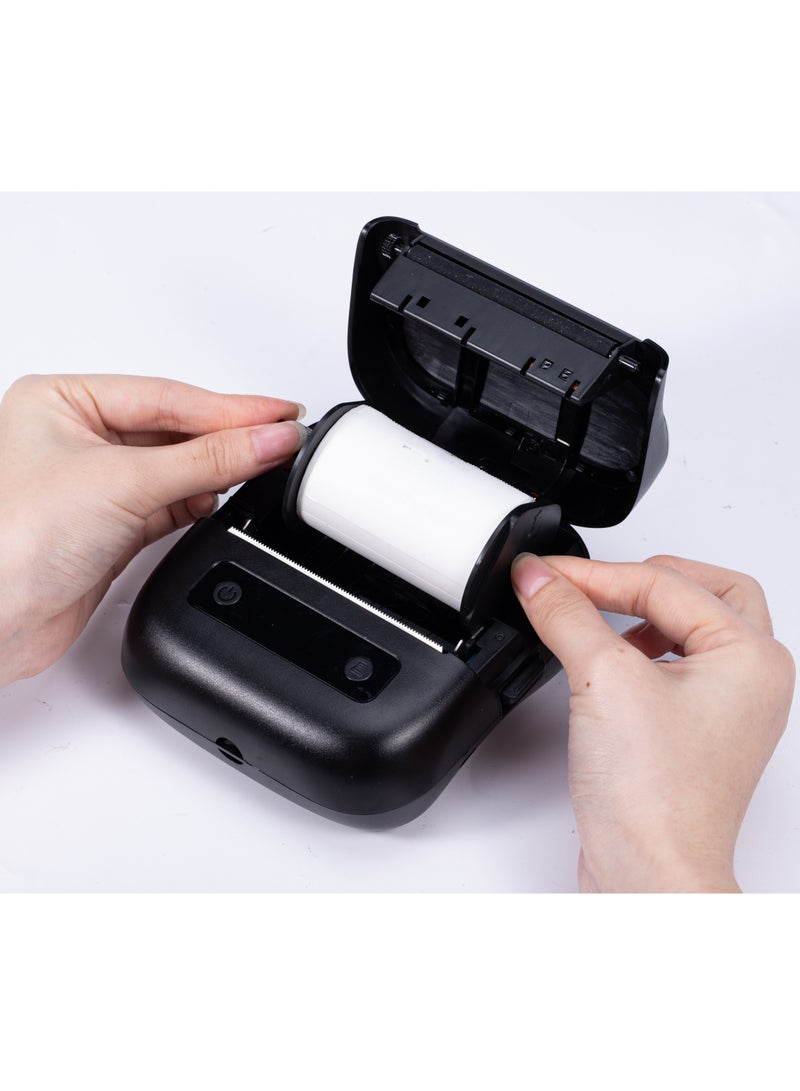 فوميمو M220 Bluetooth Wireless Label Maker Black Barcode Receipt Printer Portable For Retail Shop Address Label Stock Inventory Small Business Home Office Compatible with Phone and PC - Image 4