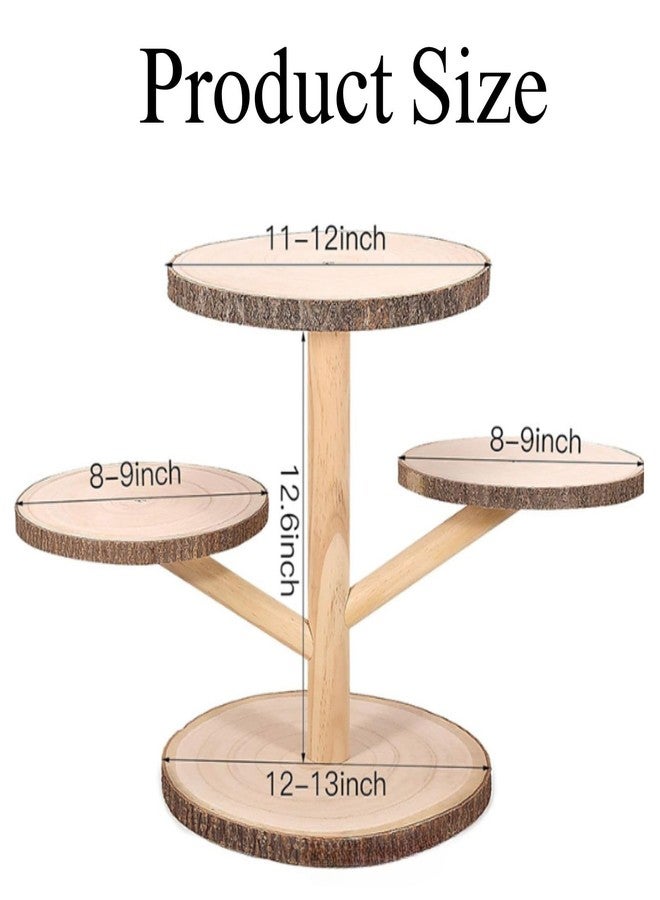 bangminda 4 Tiered Rustic Wood Cupcake Stand, Detachable Cupcake Tower Holder Wood Dessert Display Platter for Birthday Graduation Tea Party Wedding Decoration - Image 2