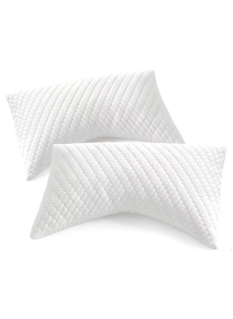 Beauenty Set of 2 Queen Size Bed Pillows for Side and Back Sleepers - Adjustable Filling - Memory Foam Pillows for Neck and Shoulder Pain  - Image 1