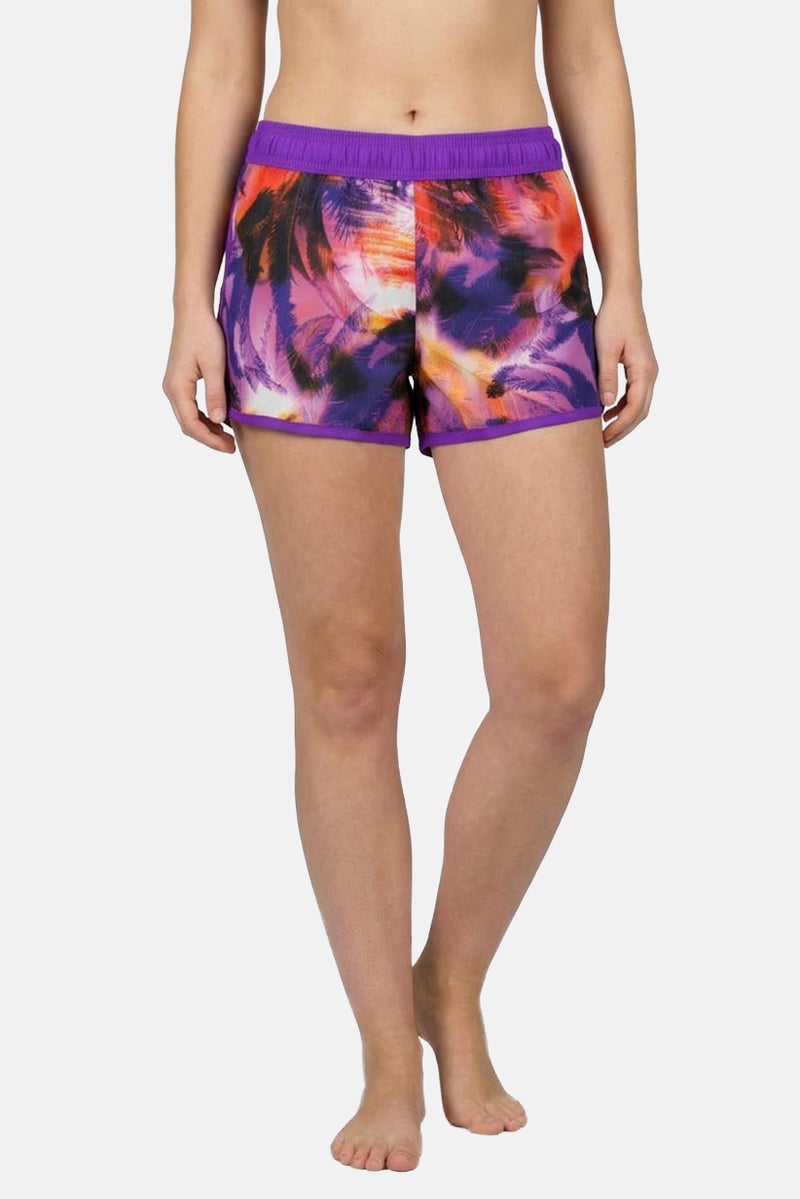 arena Women Drawstring Allover Printed Shorts, Multicolor - Image 1